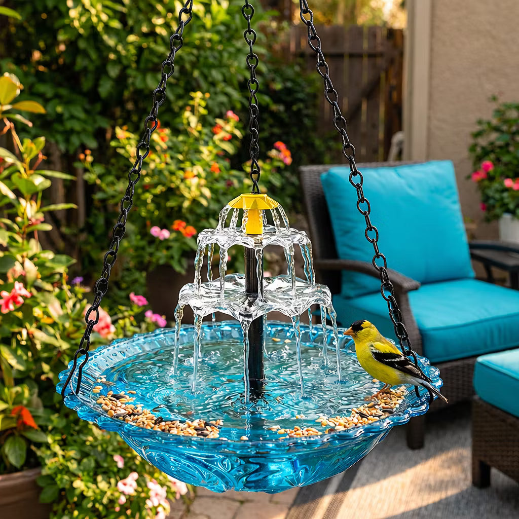 ✨Special Offer Today Only! 🐦 Solar Cascade Hanging Bird Bath Fountain