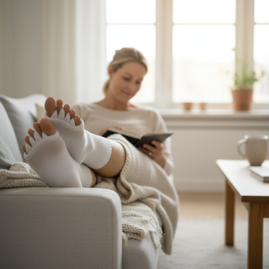 Comfortable Toe Spreader Socks for Hallux Valgus Relief, Better Circulation & Reduced Swelling – At Home or Overnight 🦶🌙💆♀️💫