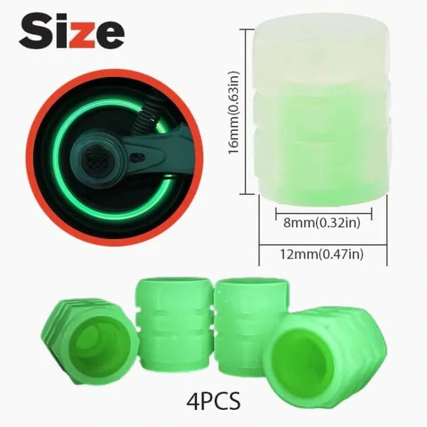 🔥💡Cool Glowing Tire Valve Caps – Instantly Upgrade Your Wheels(One Box (4 pieces))
