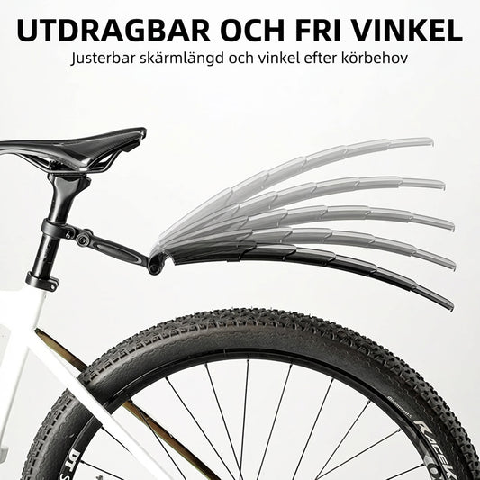 Infällbara stänkskärmar till cykel – Justerbart set för MTB & landsvägscykel – Omedelbart skydd mot lera och stänk
