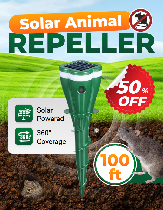 Solar-Powered Ultrasonic Mole Repellent – Waterproof Garden Pest Deterrent