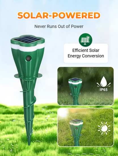Solar-Powered Ultrasonic Mole Repellent – Waterproof Garden Pest Deterrent