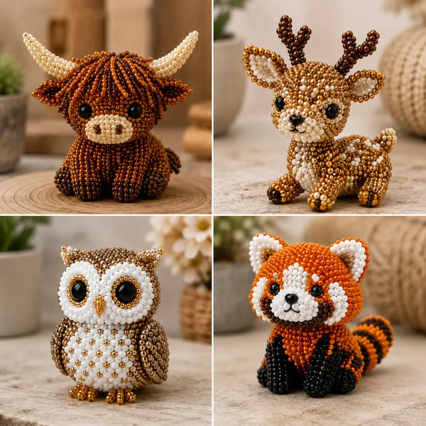 🔥🧵✨ Tiny 3D Beaded Animal DIY Kit（Unfinished Product）
