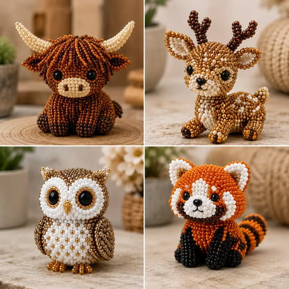 🔥🧵✨ Tiny 3D Beaded Animal DIY Kit（Unfinished Product）