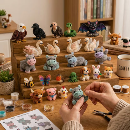 🔥🧵✨ Tiny 3D Beaded Animal DIY Kit（Unfinished Product）