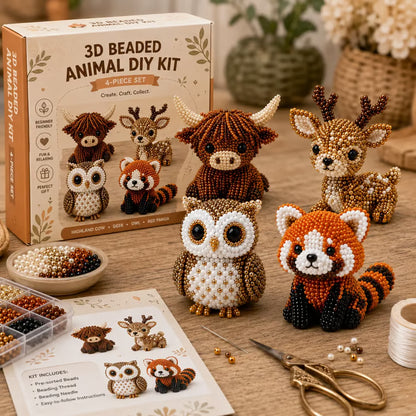 🔥🧵✨ Tiny 3D Beaded Animal DIY Kit（Unfinished Product）