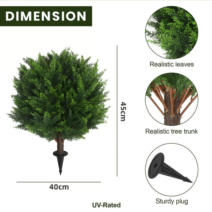 UV-Resistant Artificial Cedar Ball Tree