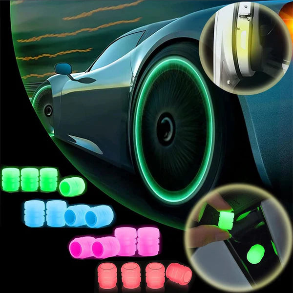 🔥💡Cool Glowing Tire Valve Caps – Instantly Upgrade Your Wheels(One Box (4 pieces))