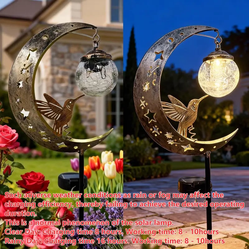 ✨Hummingbird Moon Solar Garden Stake Light