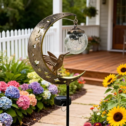 ✨Hummingbird Moon Solar Garden Stake Light