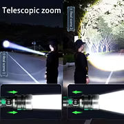 ✨high-power flashlight with bright telescopic zoom light