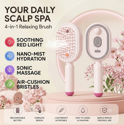 Electric Spray Airbag Massage Comb Essential Oil Atomized Hair Brush Anti-static Salon Fluffy Modeling