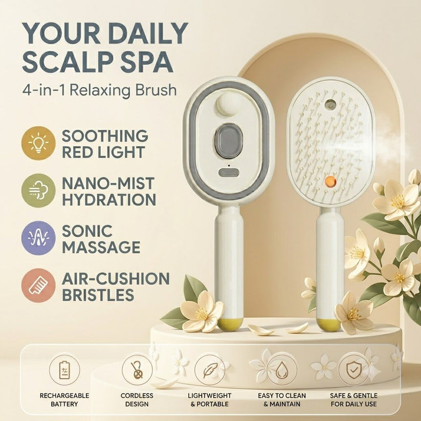 Electric Spray Airbag Massage Comb Essential Oil Atomized Hair Brush Anti-static Salon Fluffy Modeling