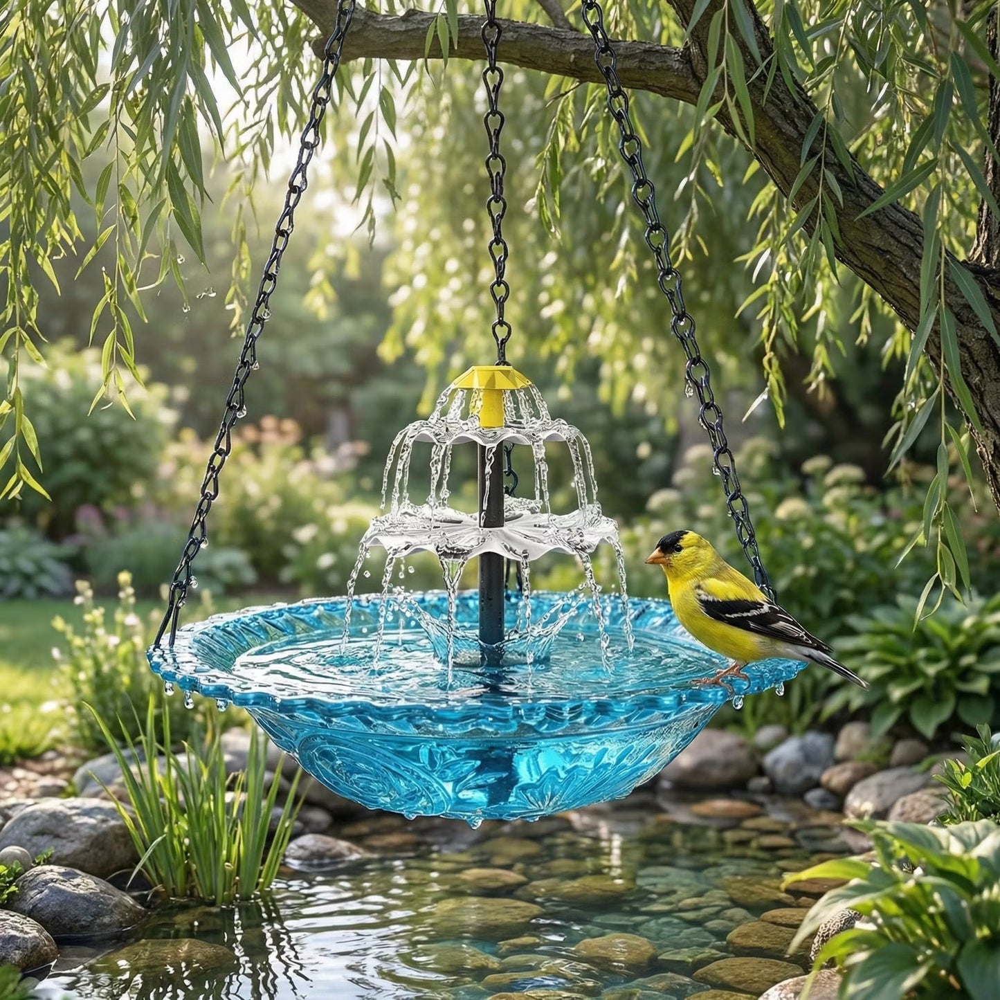 ✨Special Offer Today Only! 🐦 Solar Cascade Hanging Bird Bath Fountain