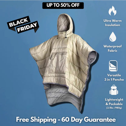 ❄3-i-1 Ultralätt Värmeponcho