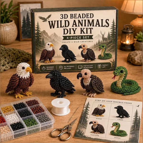 🔥🧵✨ Tiny 3D Beaded Animal DIY Kit（Unfinished Product）