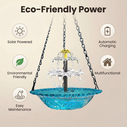 ✨Special Offer Today Only! 🐦 Solar Cascade Hanging Bird Bath Fountain