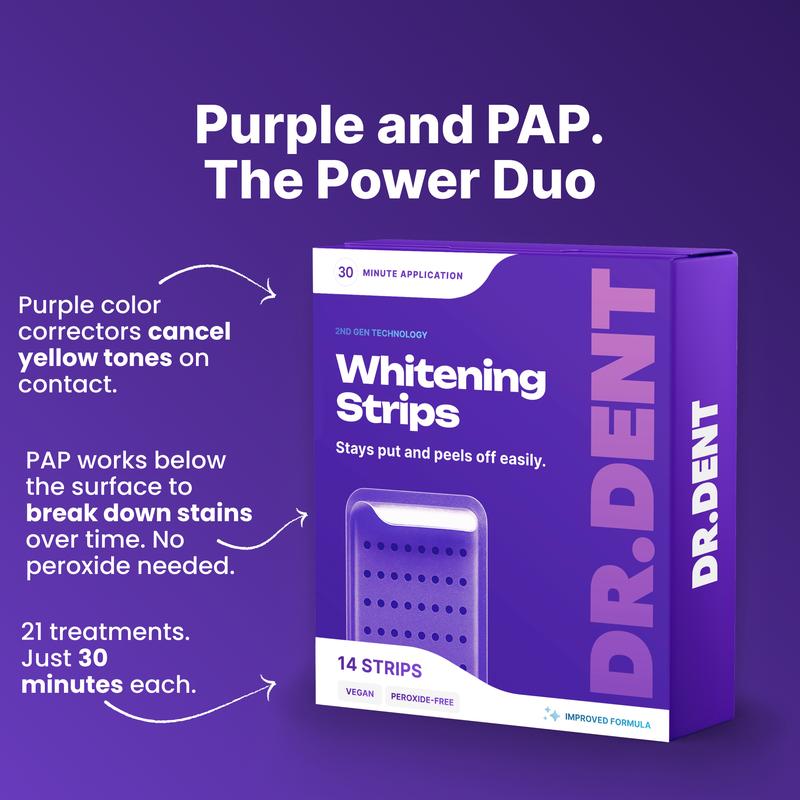Purple Teeth Whitening Strips™ – Remove Stains & Reveal a Brighter Smile