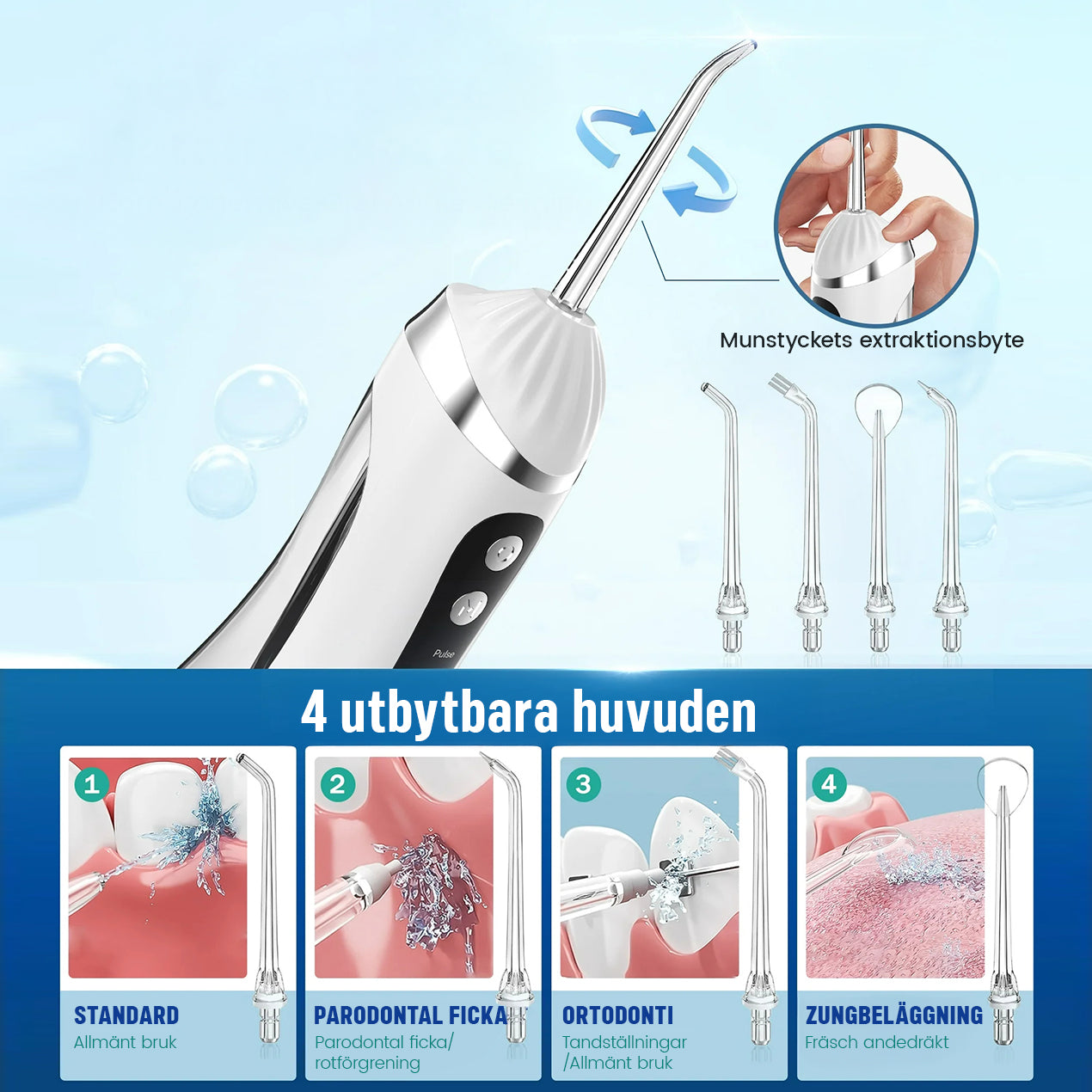 Kenobloom Professionell Elektrisk Vattenflossare för Tänder