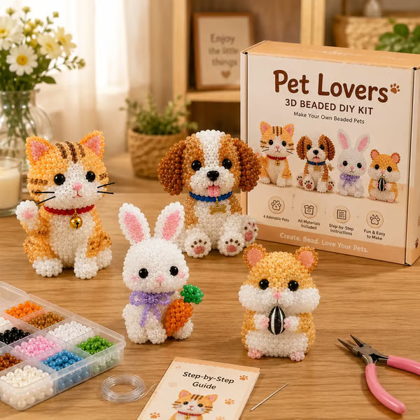 🔥🧵✨ Tiny 3D Beaded Animal DIY Kit（Unfinished Product）