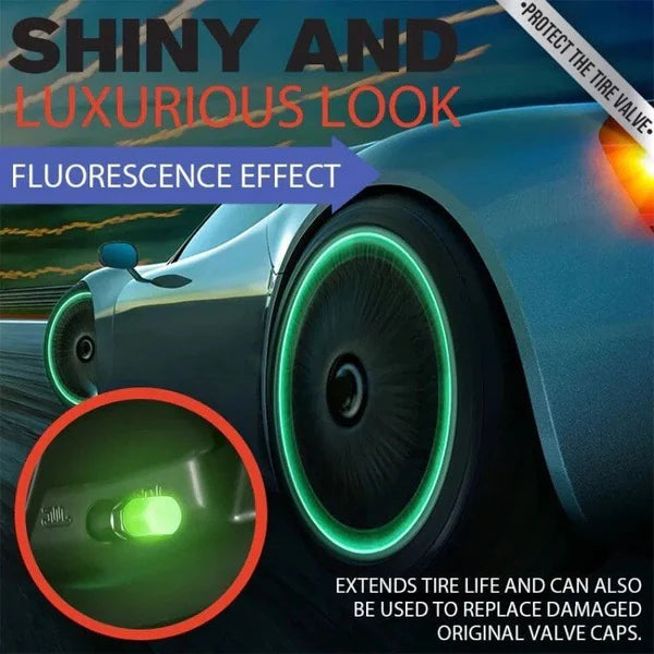 🔥💡Cool Glowing Tire Valve Caps – Instantly Upgrade Your Wheels(One Box (4 pieces))
