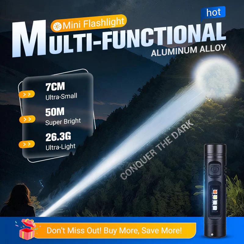 Mini Flashlight | Rechargeable, Multi-Functional Aluminum Alloy
