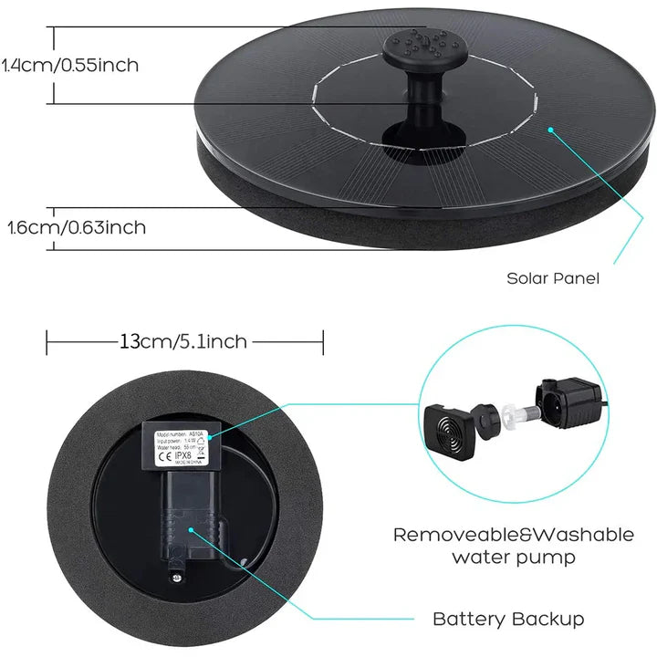 Solar Fountain – Floating, Power-Free, and Waterproof