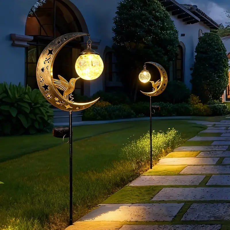 ✨Hummingbird Moon Solar Garden Stake Light