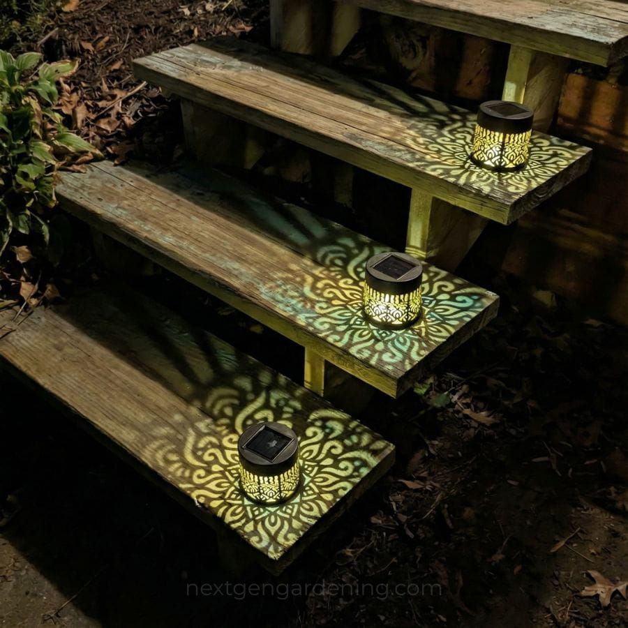 Dekorativa solcellslampor med mandalamönster