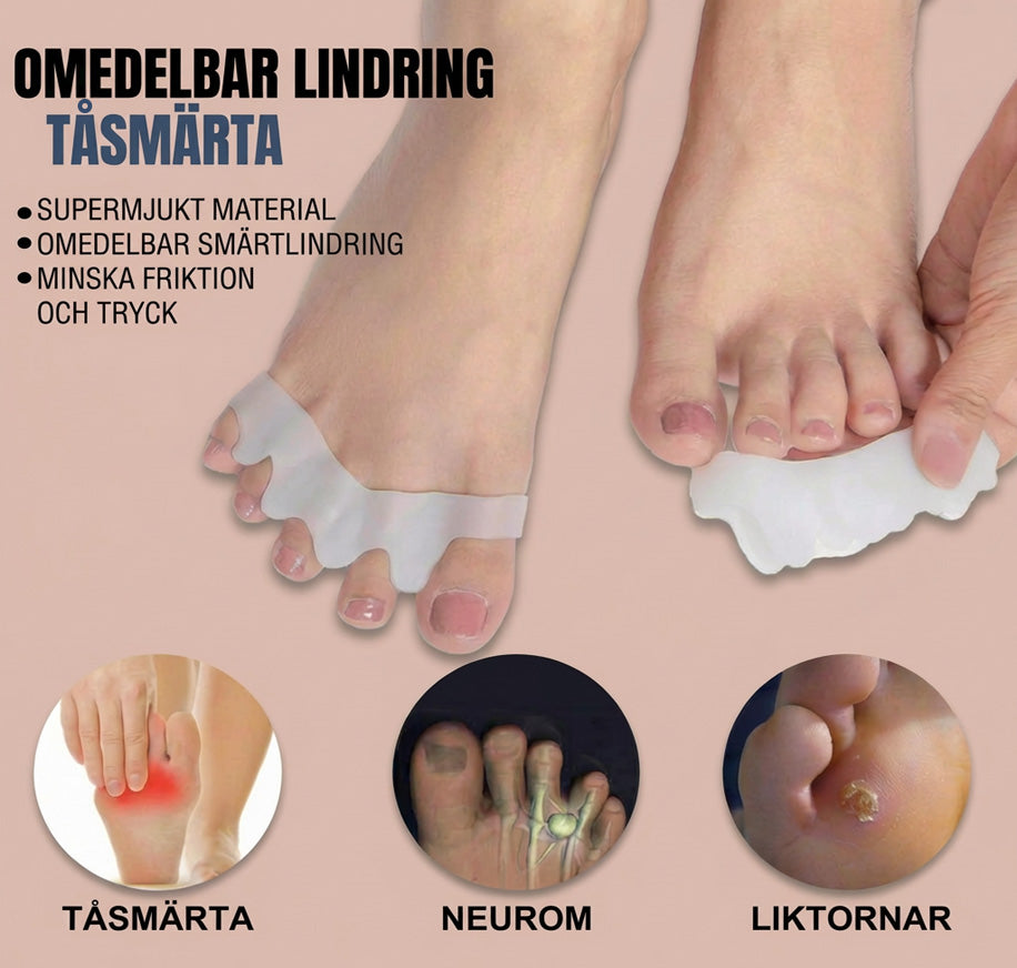 🦶 Magic tåspridare & hallux valgus-skydd – Omedelbar smärtlindring vid hallux valgus, överlappande tår & knölar | Dam & Herr ✨