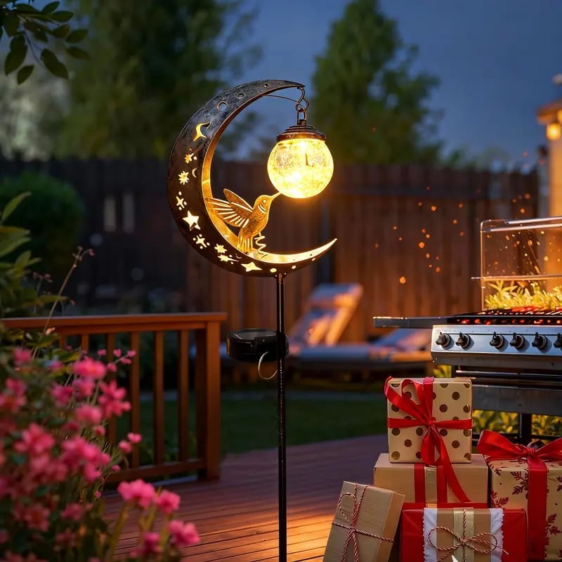 ✨Hummingbird Moon Solar Garden Stake Light