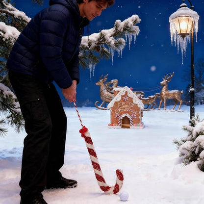 🍪 50% RABATT NU! ✨ Pepparkaksgolfset - Festligt Julspel med 2 Putters & 6 Hål för Familjekul under Helgerna 🎄🏌️‍♂️