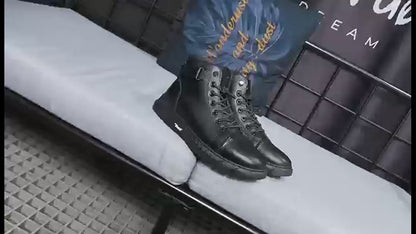 🎁 Het rea 50 % RABATT 🔥MARTINI' SVARTA LÄDERSTÖVLAR