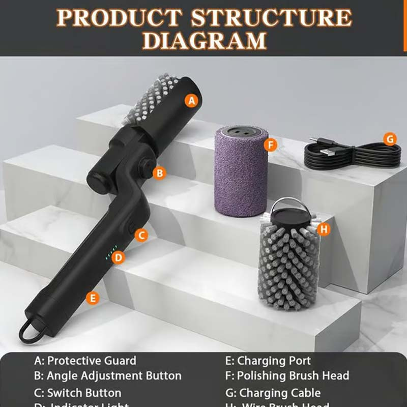 💎 50% RABATT! 💎 Sladdlös elektrisk grillborste – Djuprengöring, snabbfäste för borsthuvuden & 2600mAh batteri 🔋🍖