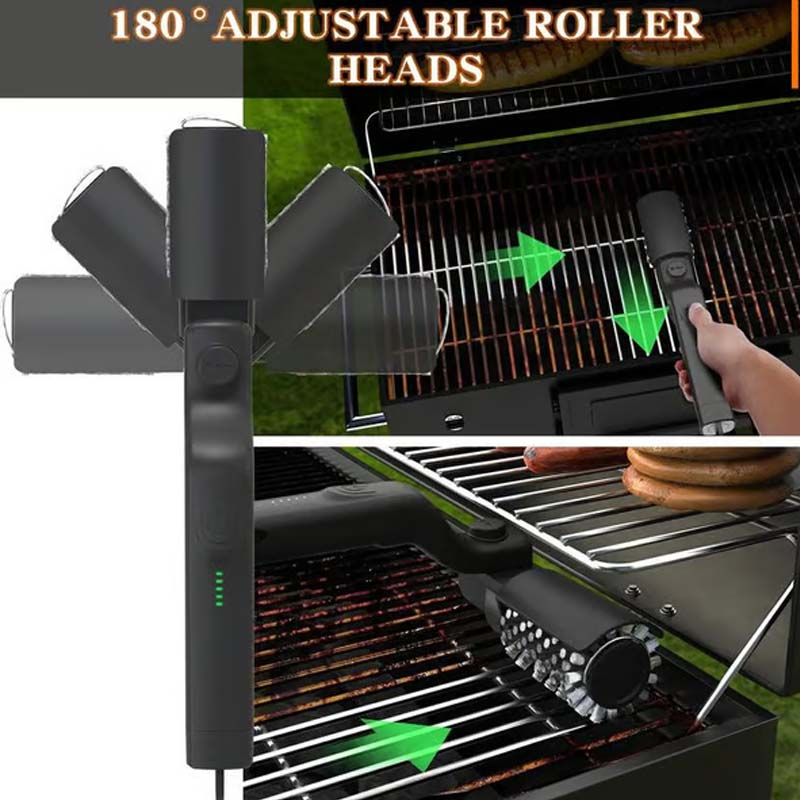 💎 50% RABATT! 💎 Sladdlös elektrisk grillborste – Djuprengöring, snabbfäste för borsthuvuden & 2600mAh batteri 🔋🍖